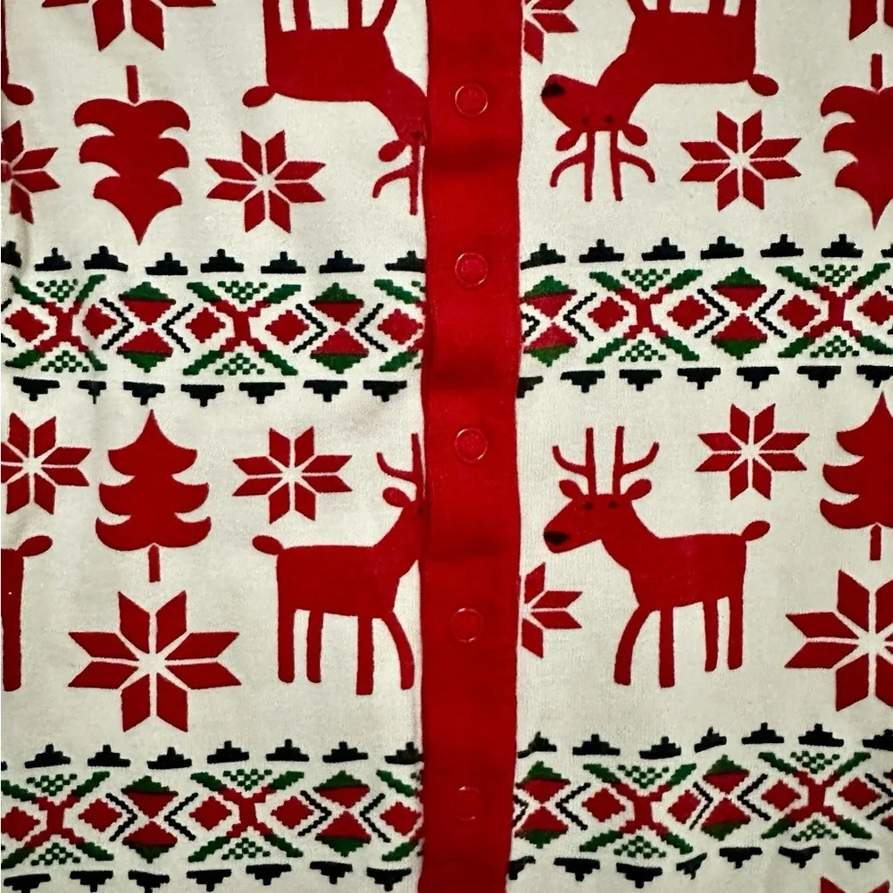 Hanna Andersson Red and White Reindeer Fair Isle Kids Pajamas
